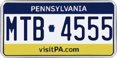 PA license plate MTB4555