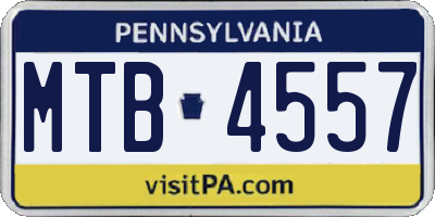 PA license plate MTB4557