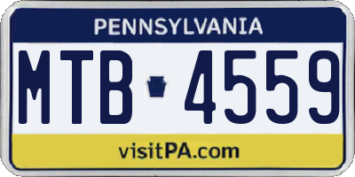 PA license plate MTB4559