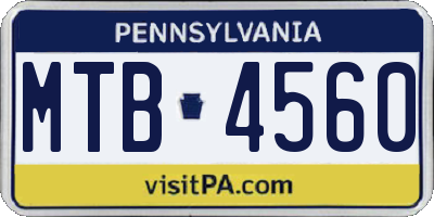 PA license plate MTB4560