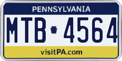 PA license plate MTB4564
