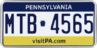 PA license plate MTB4565