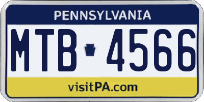 PA license plate MTB4566