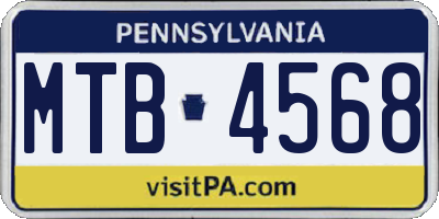 PA license plate MTB4568