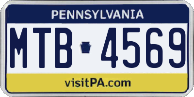 PA license plate MTB4569