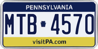 PA license plate MTB4570