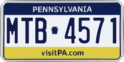 PA license plate MTB4571