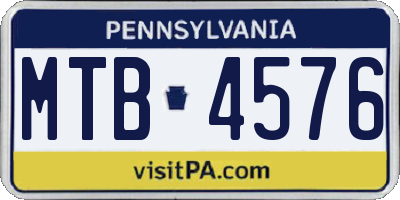PA license plate MTB4576