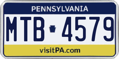 PA license plate MTB4579