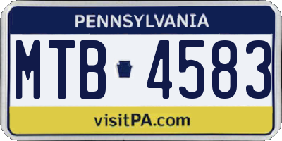 PA license plate MTB4583