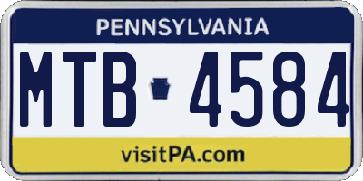 PA license plate MTB4584