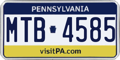 PA license plate MTB4585