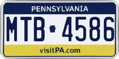 PA license plate MTB4586