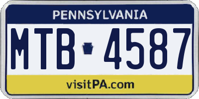 PA license plate MTB4587