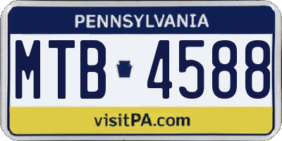 PA license plate MTB4588