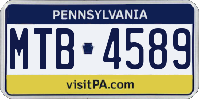 PA license plate MTB4589