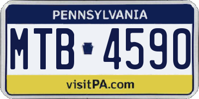 PA license plate MTB4590