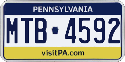 PA license plate MTB4592