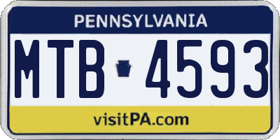 PA license plate MTB4593