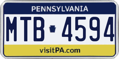 PA license plate MTB4594
