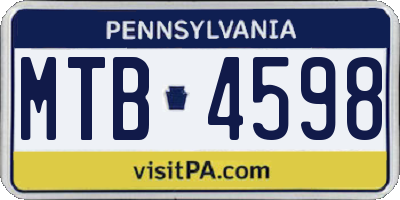 PA license plate MTB4598