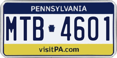 PA license plate MTB4601