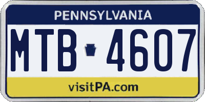 PA license plate MTB4607