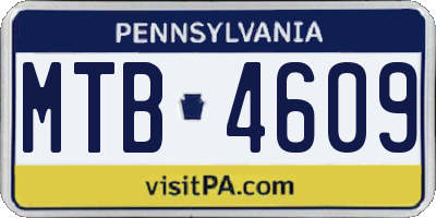 PA license plate MTB4609