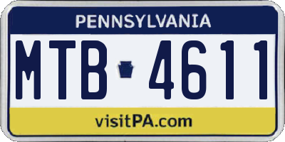 PA license plate MTB4611