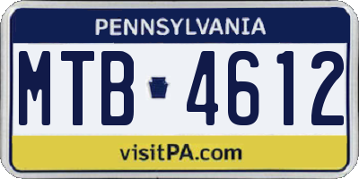 PA license plate MTB4612