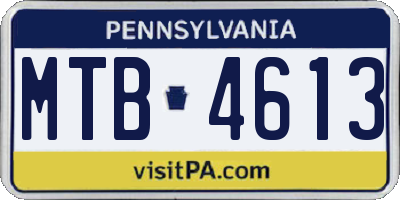 PA license plate MTB4613