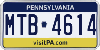 PA license plate MTB4614