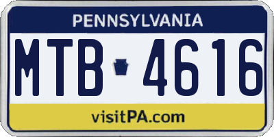 PA license plate MTB4616