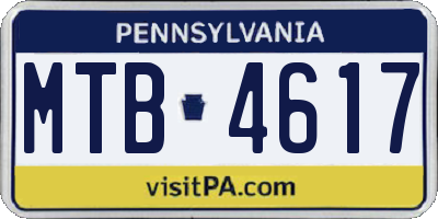 PA license plate MTB4617