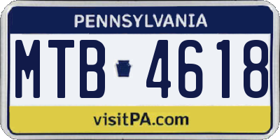 PA license plate MTB4618