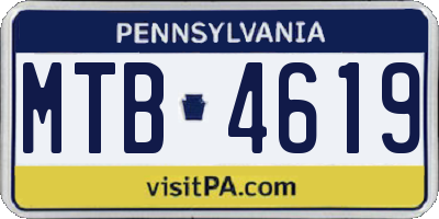 PA license plate MTB4619