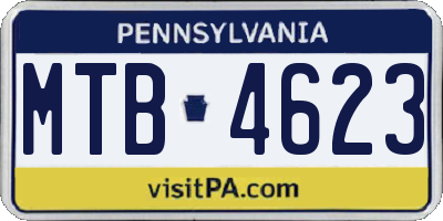 PA license plate MTB4623