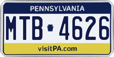 PA license plate MTB4626