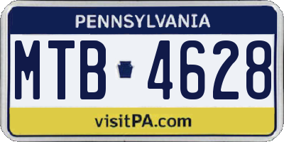 PA license plate MTB4628