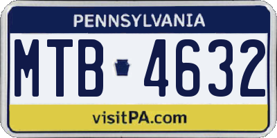 PA license plate MTB4632