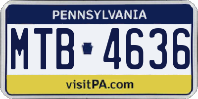 PA license plate MTB4636