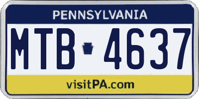 PA license plate MTB4637