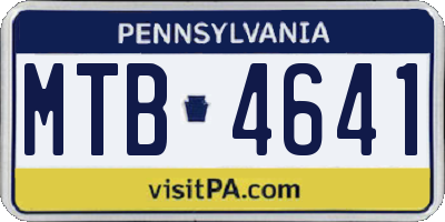 PA license plate MTB4641