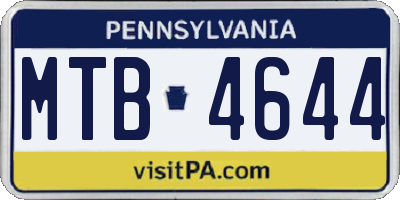 PA license plate MTB4644