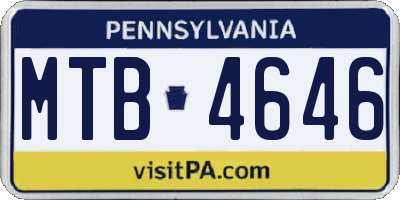 PA license plate MTB4646