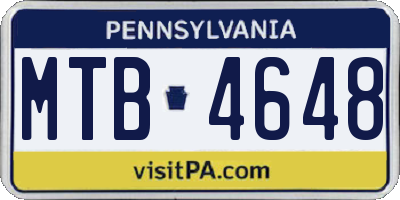 PA license plate MTB4648