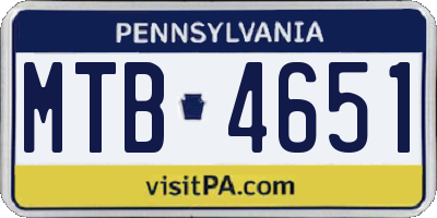 PA license plate MTB4651