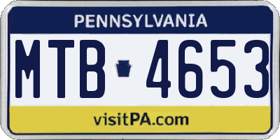 PA license plate MTB4653