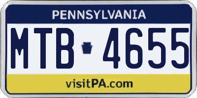 PA license plate MTB4655