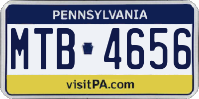 PA license plate MTB4656